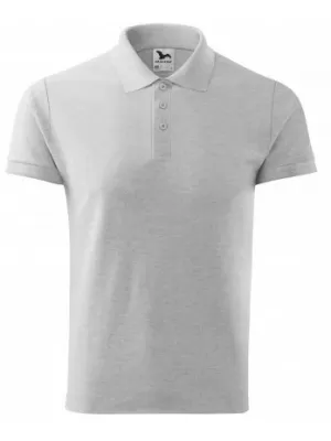 Tricou pentru bărbați cu guler MALFINI COTTON 212 EVIDENȚIERI GRI DESCHIS