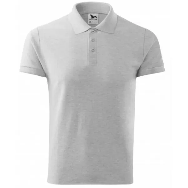  Tricou pentru bărbați cu guler MALFINI COTTON 212 EVIDENȚIERI GRI DESCHIS 