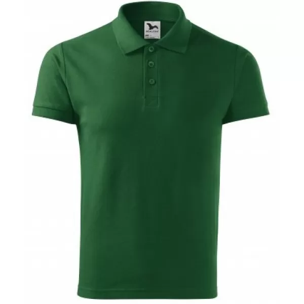  Tricou pentru bărbați cu guler MALFINI HEAVY 215 VERDE STICLA 