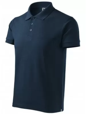 Tricou pentru bărbați cu guler MALFINI HEAVY 215 ALBASTRU MARIN