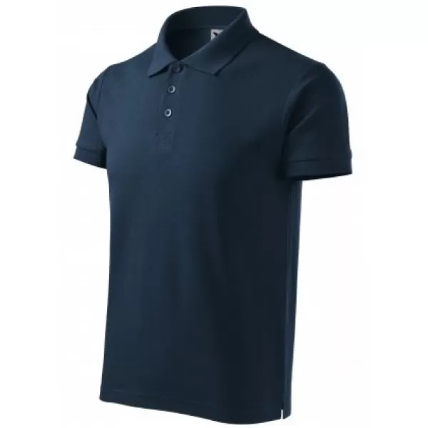  Tricou pentru bărbați cu guler MALFINI HEAVY 215 ALBASTRU MARIN 