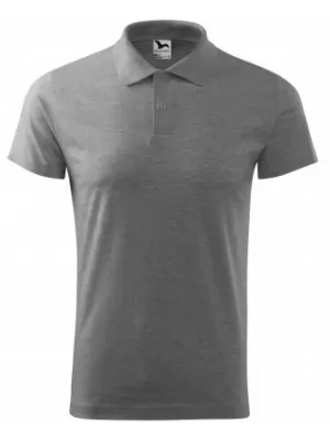 Tricou pentru bărbați cu guler MALFINI SINGLE J. 202 EVIDENȚIERI GRI ÎNCHIS