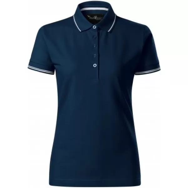  Tricou de damă cu guler MALFINI PREMIUM PERFECTION PLAIN 253 ALBASTRU MARIN 