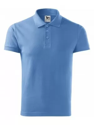 Tricou pentru bărbați cu guler MALFINI COTTON 212 ALBASTRU CERUL