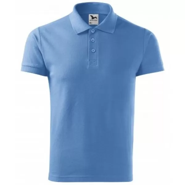  Tricou pentru bărbați cu guler MALFINI COTTON 212 ALBASTRU CERUL 