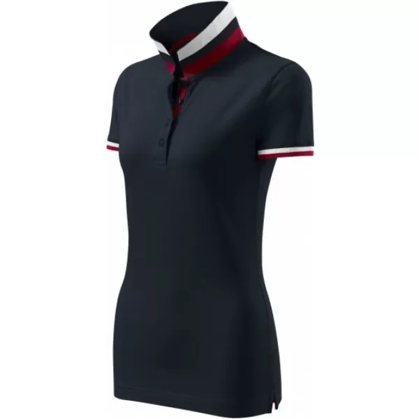  Tricou de damă cu guler MALFINI PREMIUM COLLAR UP 257 BLEUMARIN ÎNCHIS 