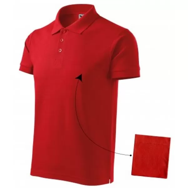  Tricou pentru bărbați cu guler MALFINI COTTON 212 ROŞU 