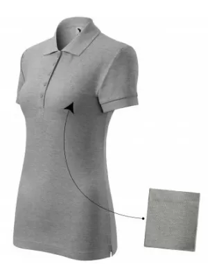 Tricou de damă cu guler MALFINI COTTON 213 EVIDENȚIERI GRI ÎNCHIS