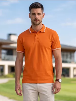 Tricou pentru bărbați cu guler MALFINI URBAN 219 PORTOCALE