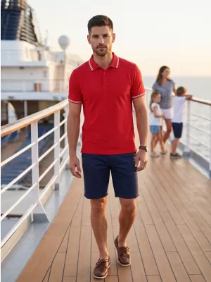 Tricou pentru bărbați cu guler MALFINI URBAN 219 ROŞU