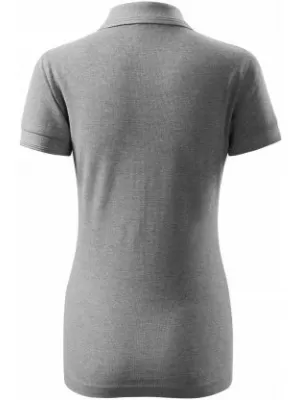 Tricou de damă cu guler MALFINI PIQUE POLO 210 EVIDENȚIERI GRI ÎNCHIS