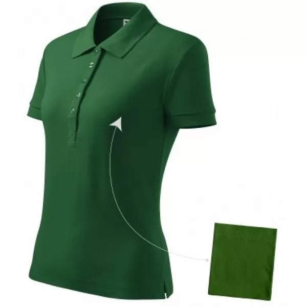  Tricou de damă cu guler MALFINI COTTON 213 VERDE STICLA 