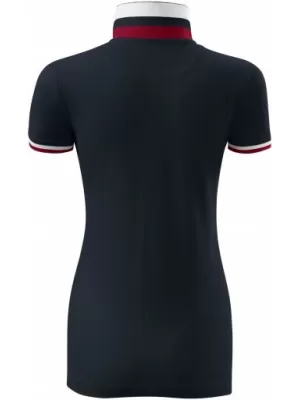 Tricou de damă cu guler MALFINI PREMIUM COLLAR UP 257 BLEUMARIN ÎNCHIS