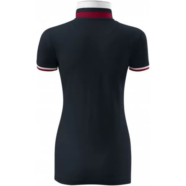  Tricou de damă cu guler MALFINI PREMIUM COLLAR UP 257 BLEUMARIN ÎNCHIS 
