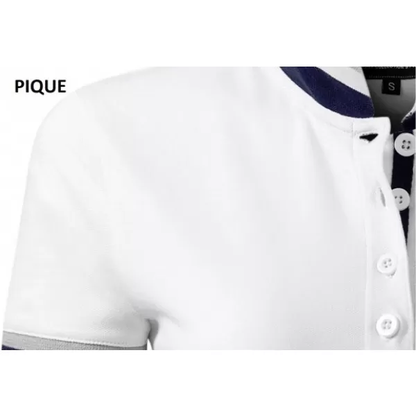  Tricou de damă cu guler MALFINI PREMIUM COLLAR UP 257 ALB 