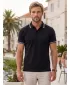 Tricou pentru bărbați cu guler MALFINI URBAN 219 NEGRU
