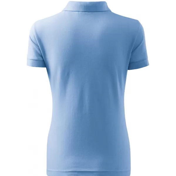  Tricou de damă cu guler MALFINI HEAVY 216 ALBASTRU CERUL 