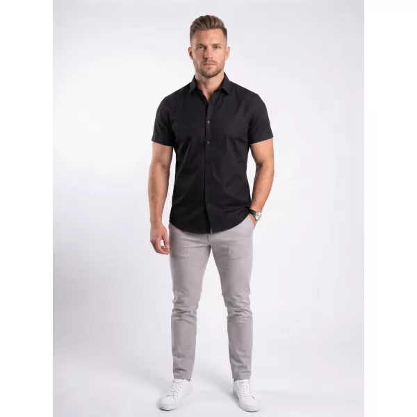  Cămașă pentru bărbați cu mâneci scurte MALFINI PREMIUM FLASH 260 NEGRU 