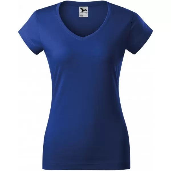  Tricou pentru femei MALFINI FIT V-NECK 162 ALBASTRU REGAL 