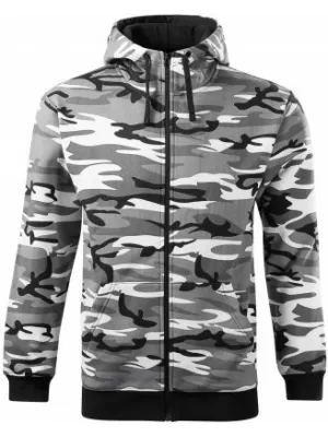 Hanorac pentru bărbați MALFINI CAMO ZIPPER C19 GRI CAMUFLAJ