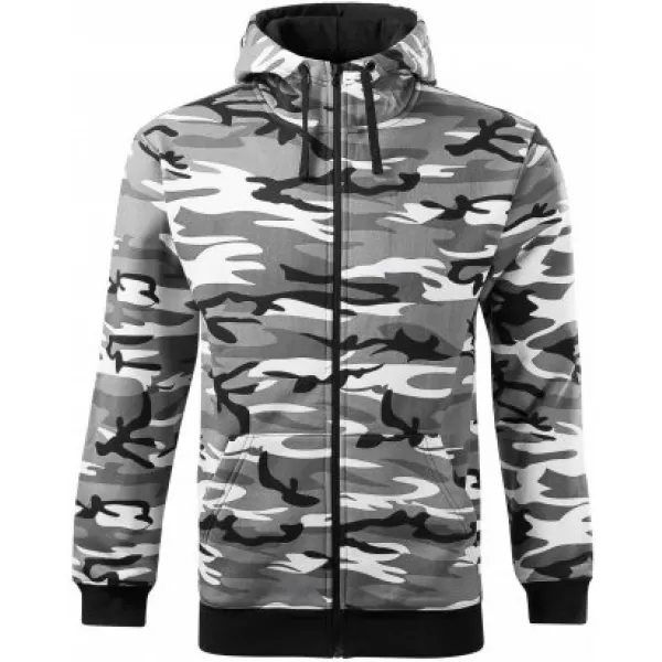  Hanorac pentru bărbați MALFINI CAMO ZIPPER C19 GRI CAMUFLAJ 