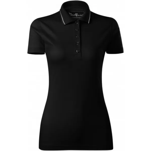  Tricou de damă cu guler MALFINI PREMIUM GRAND 269 NEGRU 