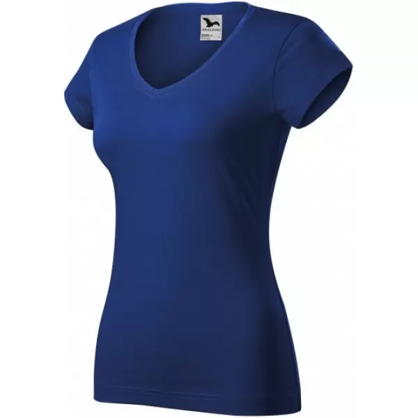  Tricou pentru femei MALFINI FIT V-NECK 162 ALBASTRU REGAL 