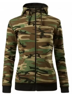 Hanorac de dama MALFINI CAMO ZIPPER C20 MARO DE CAMUFLAJ