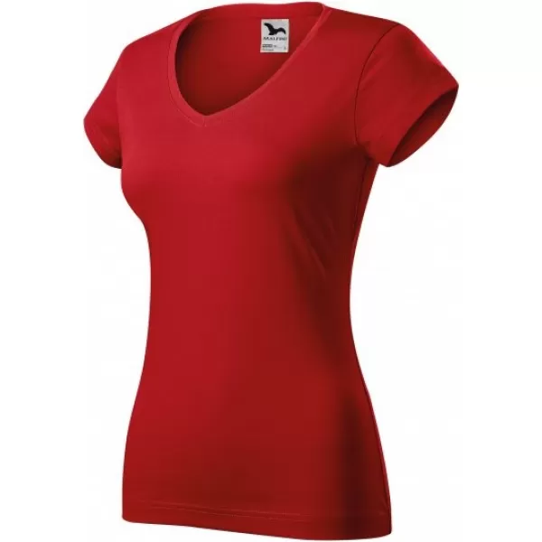 Tricou pentru femei MALFINI FIT V-NECK 162 ROŞU 