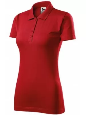 Tricou de damă cu guler MALFINI SINGLE J. 223 ROŞU