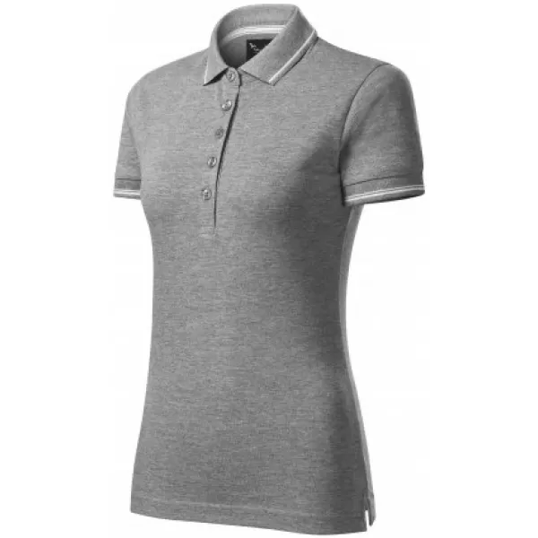  Tricou de damă cu guler MALFINI PREMIUM PERFECTION PLAIN 253 EVIDENȚIERI GRI ÎNCHIS 