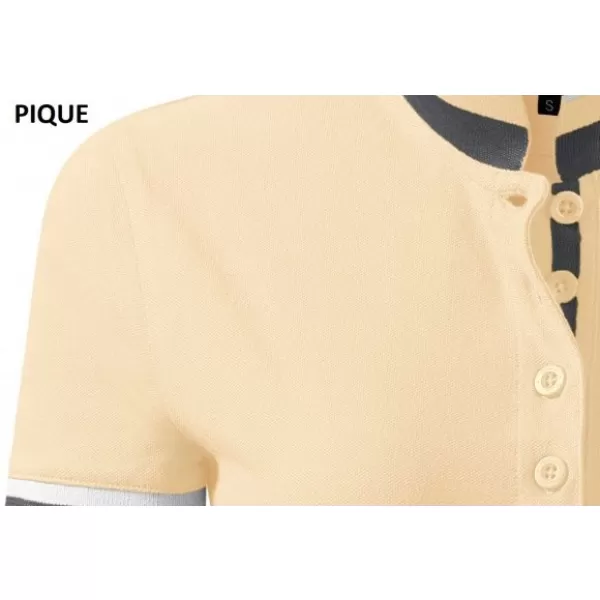  Tricou de damă cu guler MALFINI PREMIUM COLLAR UP 257 VANILIE BOURBON 