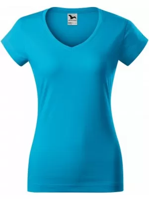 Tricou pentru femei MALFINI FIT V-NECK 162 TURCOAZ