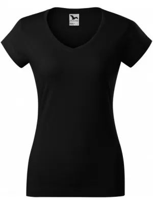 Tricou pentru femei MALFINI FIT V-NECK 162 NEGRU