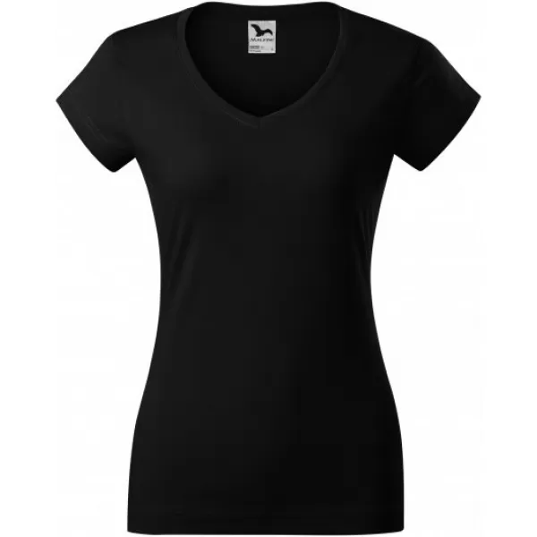  Tricou pentru femei MALFINI FIT V-NECK 162 NEGRU 