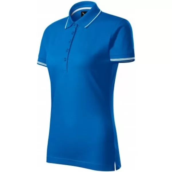  Tricou de damă cu guler MALFINI PREMIUM PERFECTION PLAIN 253 SNORKEL ALBASTRU 