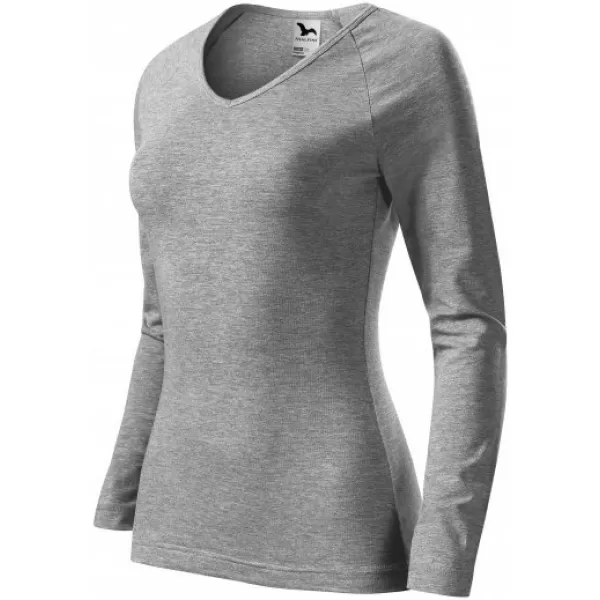  Tricou de damă cu mâneci lungi MALFINI ELEGANCE 127 EVIDENȚIERI GRI ÎNCHIS 