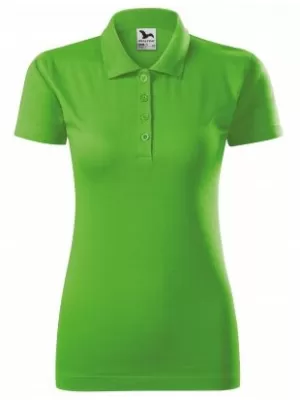 Tricou de damă cu guler MALFINI SINGLE J. 223 VERDE MĂR