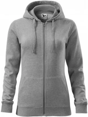 Hanorac de dama MALFINI TRENDY ZIPPER 411 EVIDENȚIERI GRI ÎNCHIS