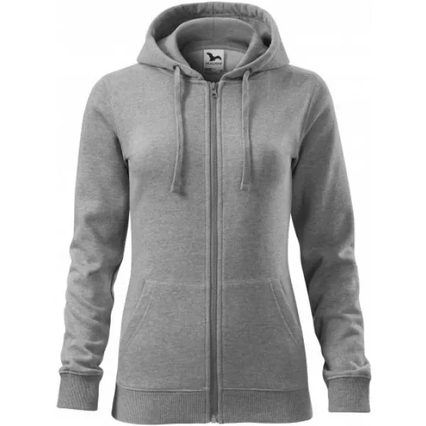  Hanorac de dama MALFINI TRENDY ZIPPER 411 EVIDENȚIERI GRI ÎNCHIS 