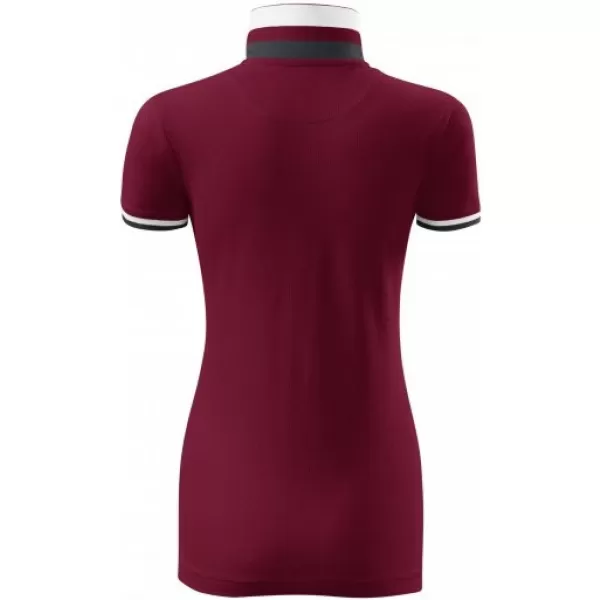  Tricou de damă cu guler MALFINI PREMIUM COLLAR UP 257 GRANAT 