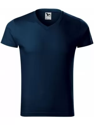 Tricou pentru bărbați MALFINI SLIM FIT V-NECK 146 ALBASTRU MARIN