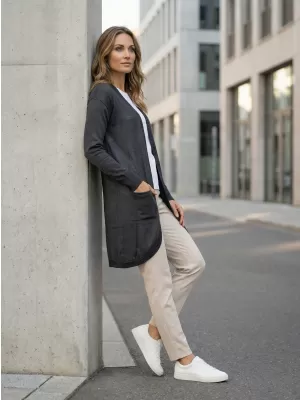 Cardigan de damă ALTISPORT DIARA LPLS088 GRI