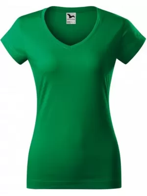 Tricou pentru femei MALFINI FIT V-NECK 162 VERDE MEDIU