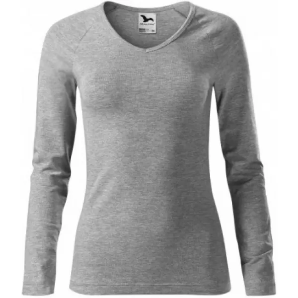 Tricou de damă cu mâneci lungi MALFINI ELEGANCE 127 EVIDENȚIERI GRI ÎNCHIS 