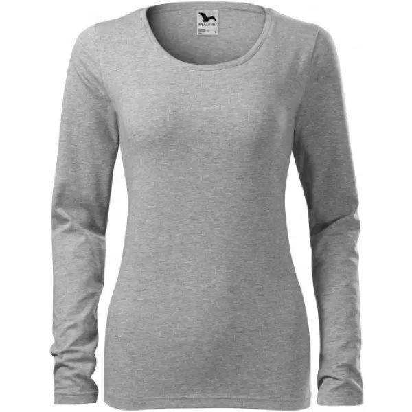  Tricou de damă cu mâneci lungi MALFINI SLIM 139 EVIDENȚIERI GRI ÎNCHIS 