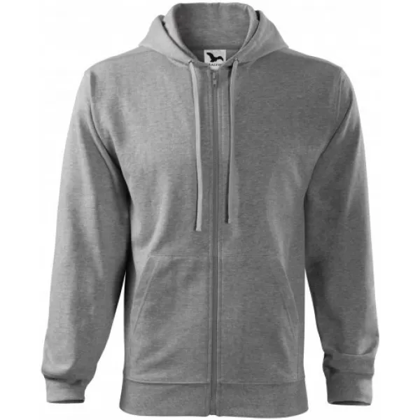  Hanorac pentru bărbați MALFINI TRENDY ZIPPER 410 EVIDENȚIERI GRI ÎNCHIS 