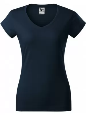 Tricou pentru femei MALFINI FIT V-NECK 162 ALBASTRU MARIN