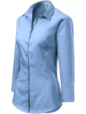 Cămașă de damă cu mâneci 3/4 MALFINI STYLE 218 ALBASTRU CERUL