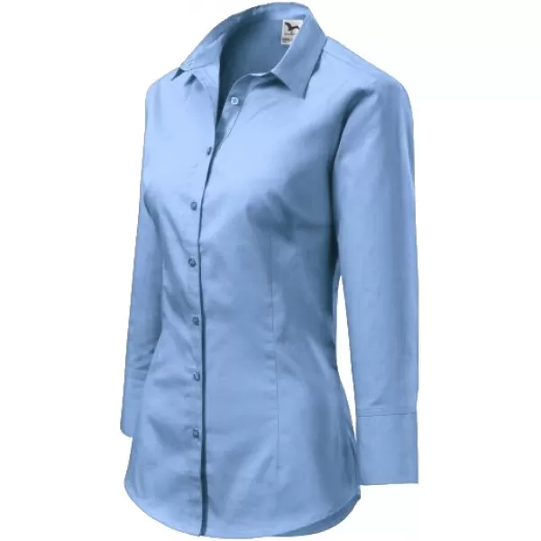  Cămașă de damă cu mâneci 3/4 MALFINI STYLE 218 ALBASTRU CERUL 